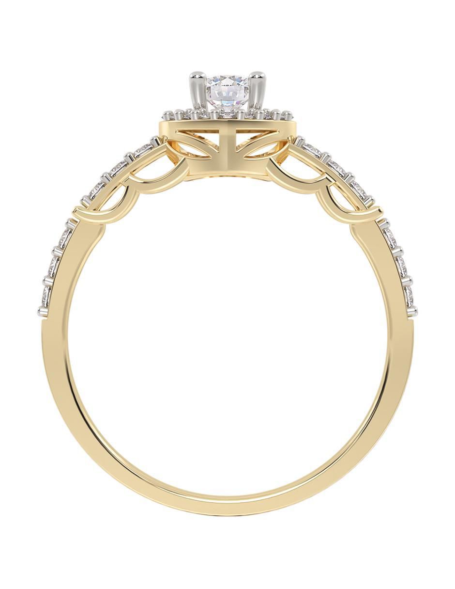 Anillo de compromiso de Oro 10 K Eternidad zirconia 3