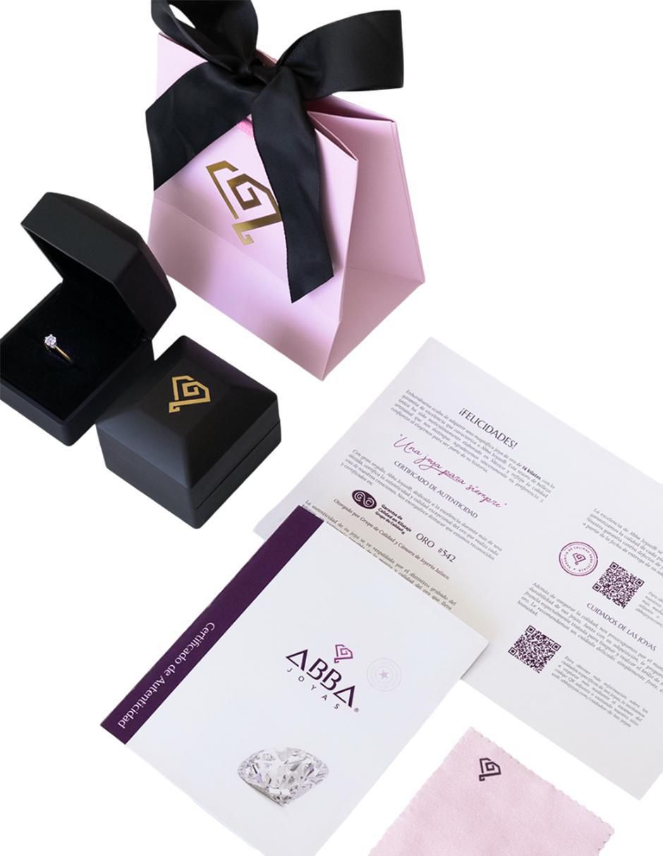 Anillo de compromiso de Oro 10 K Eternidad zirconia 6