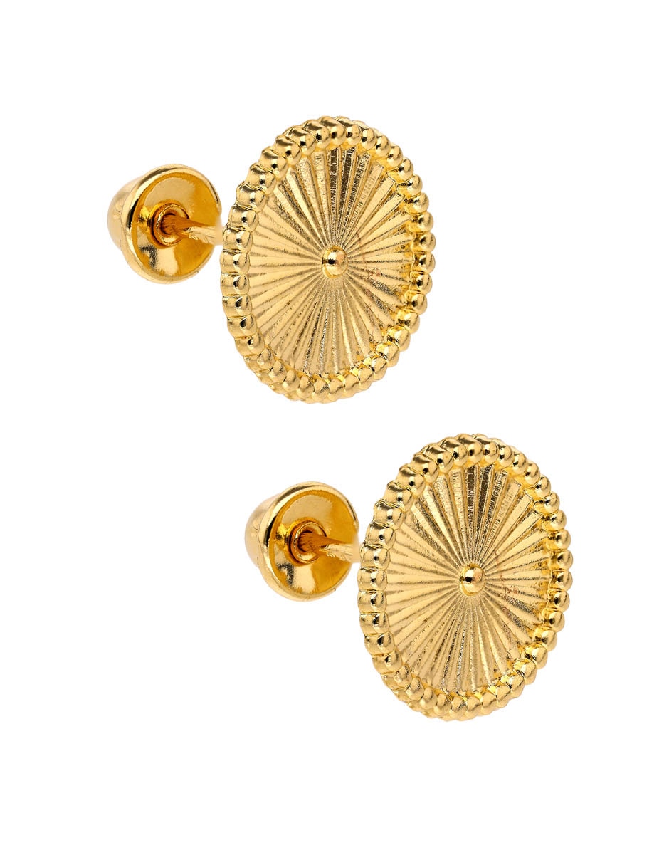 Broqueles Casal de oro 14 k con acabado lustre