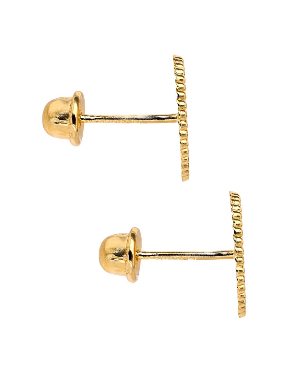 Broqueles Casal de oro 14 k con acabado lustre