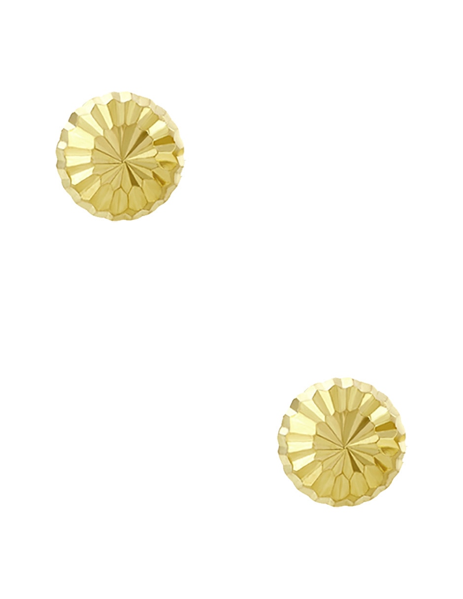 Broqueles de de oro amarillo 14 k con acabado diamantado 1