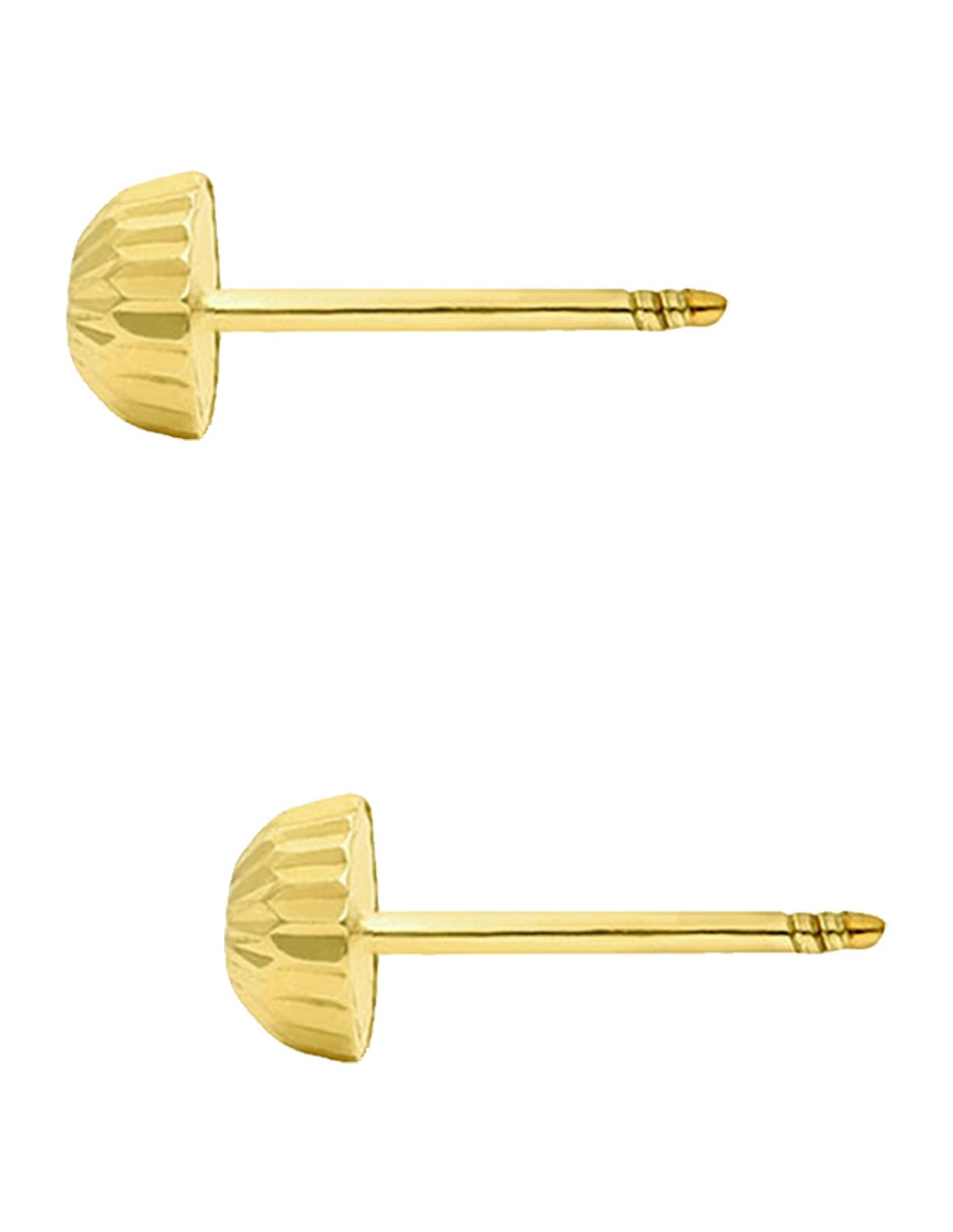 Broqueles de de oro amarillo 14 k con acabado diamantado 2