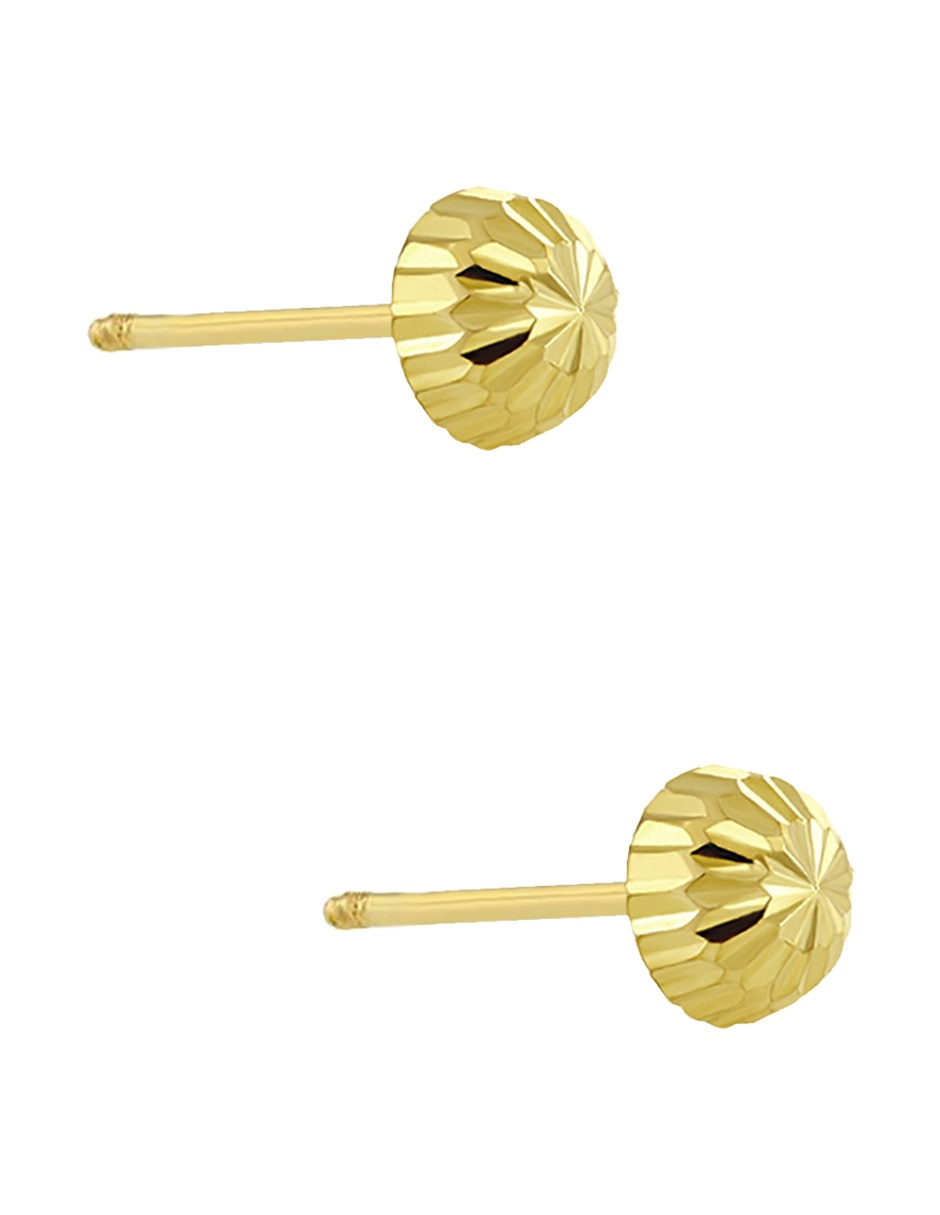 Broqueles de de oro amarillo 14 k con acabado diamantado 3