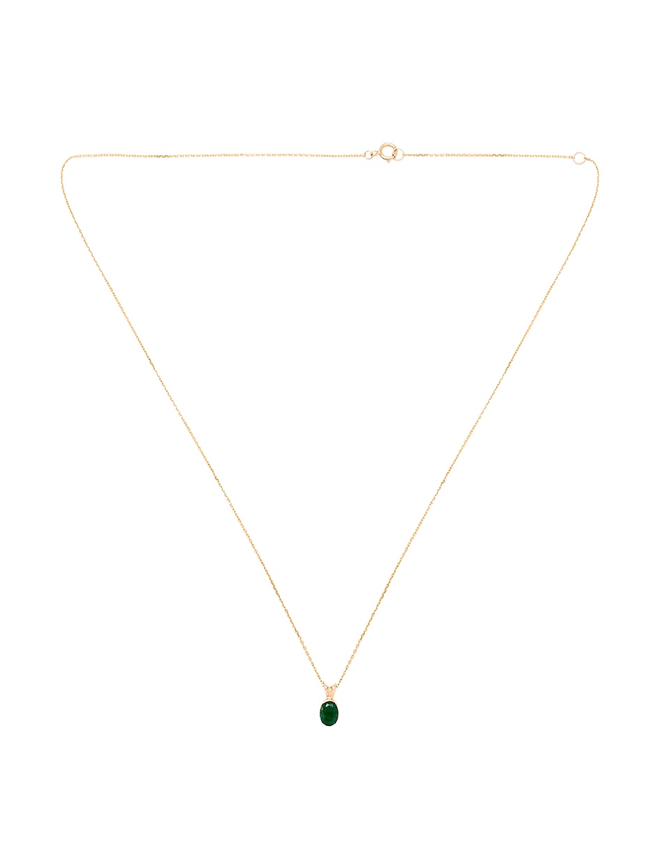Collar de ovalado ESMERALDA de oro amarillo 14 K 2