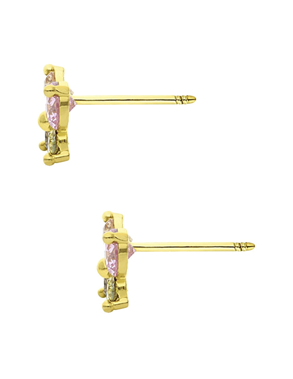 Broqueles de mariposa Sabelli de oro amarillo 14 K con acabado pulido zirconia