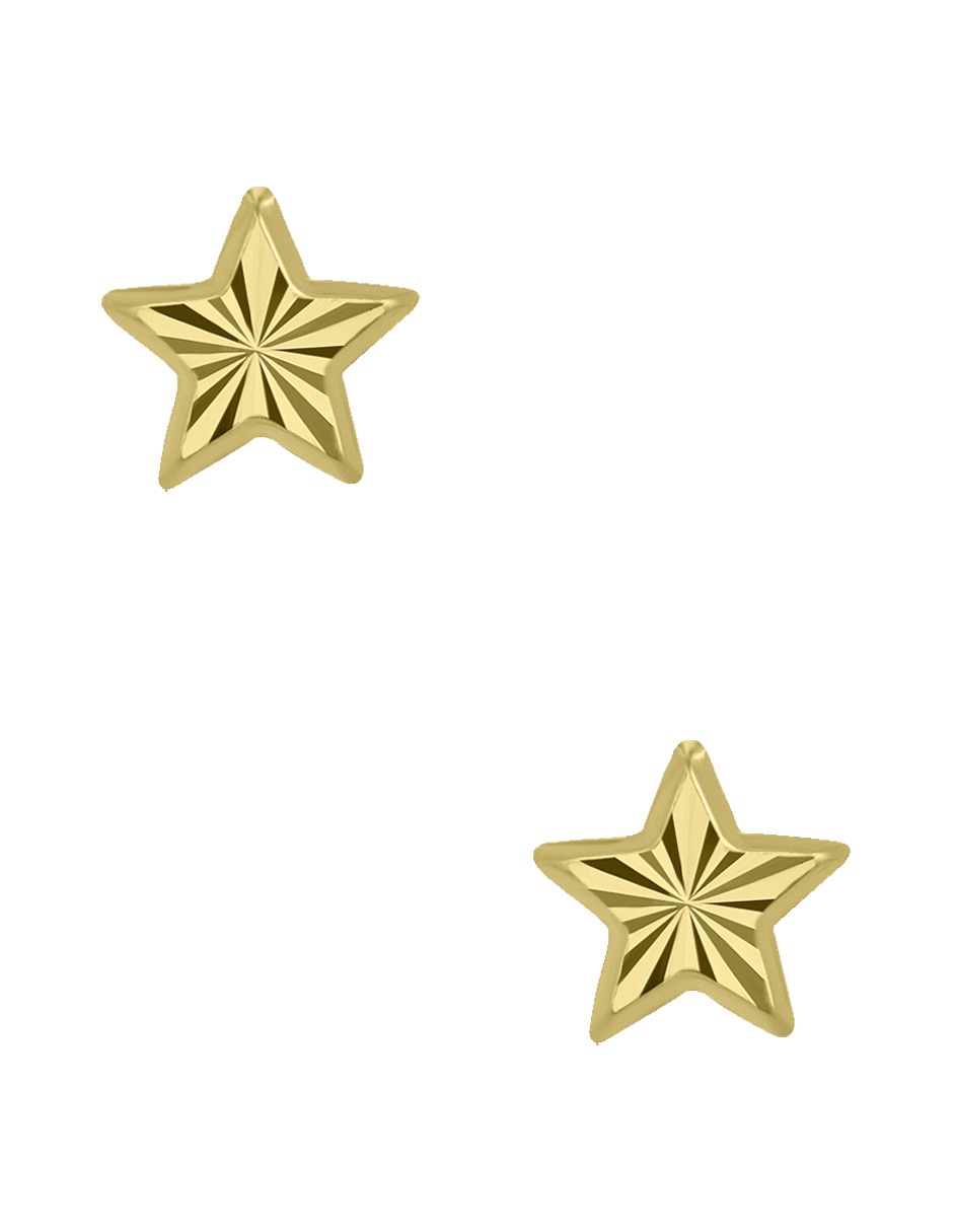 Broqueles de estrella Sabelli de oro amarillo 14 K con acabado brillante