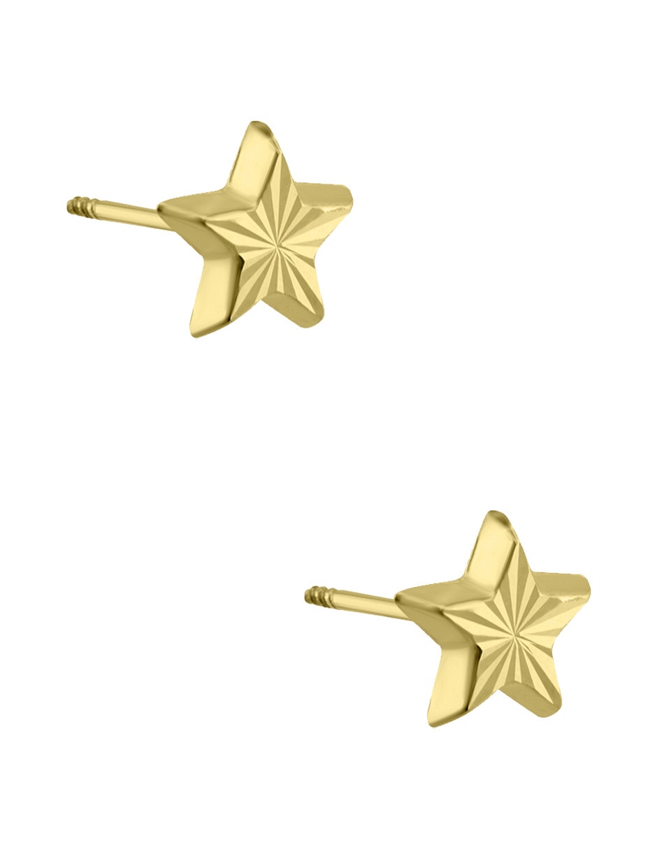 Broqueles de estrella Sabelli de oro amarillo 14 K con acabado brillante