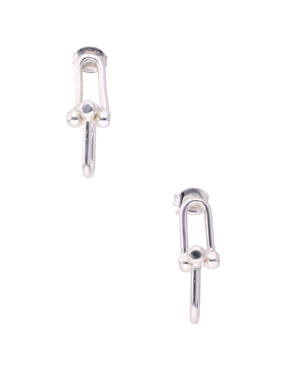 Aretes de eslabones E&N Cherny de plata P 925 con acabado brillante