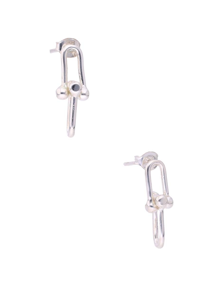 Aretes de eslabones E&N Cherny de plata P 925 con acabado brillante