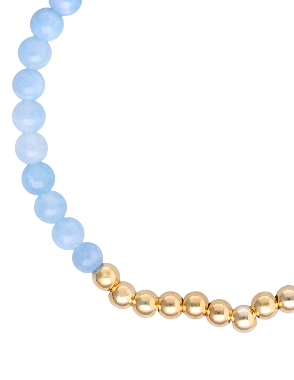 Pulsera de plata P 925 con cuarzo Fashion acabado baño de oro 2