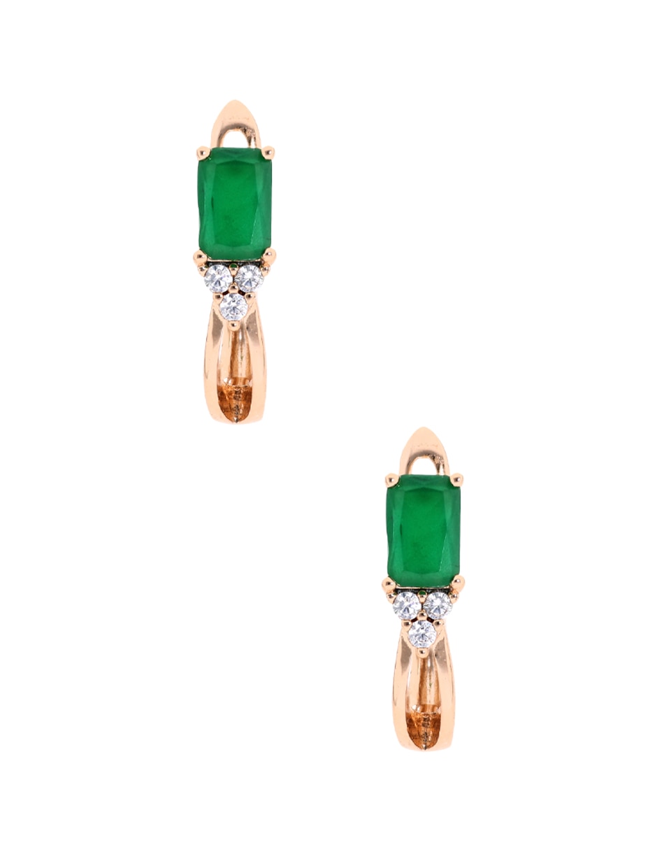 Aretes rectangulares de plata P 925 con acabado baño de rodio
