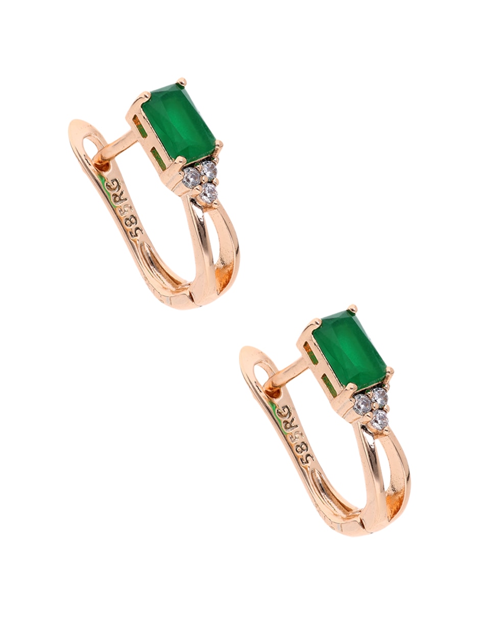 Aretes rectangulares de plata P 925 con acabado baño de rodio 2
