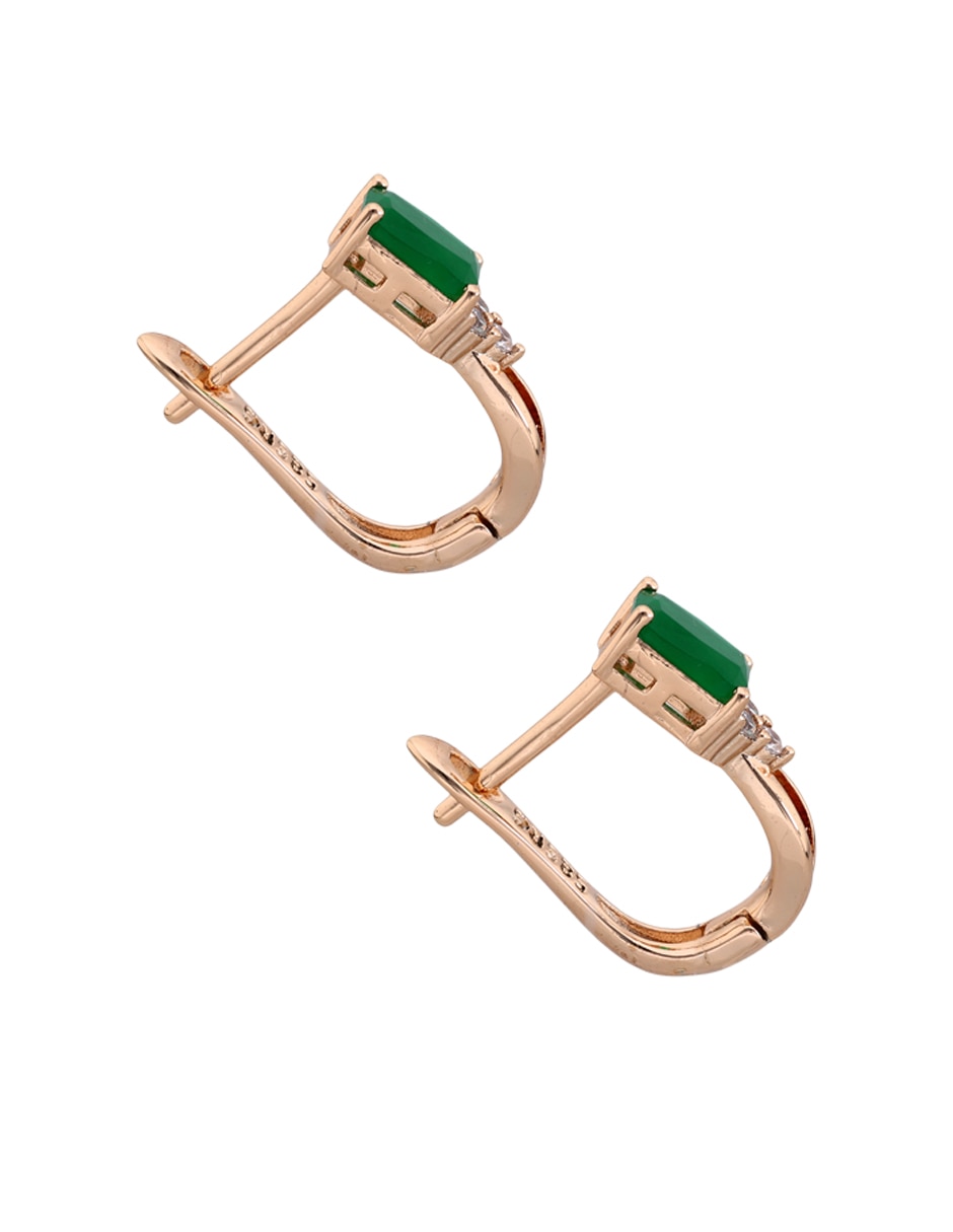 Aretes rectangulares de plata P 925 con acabado baño de rodio 3