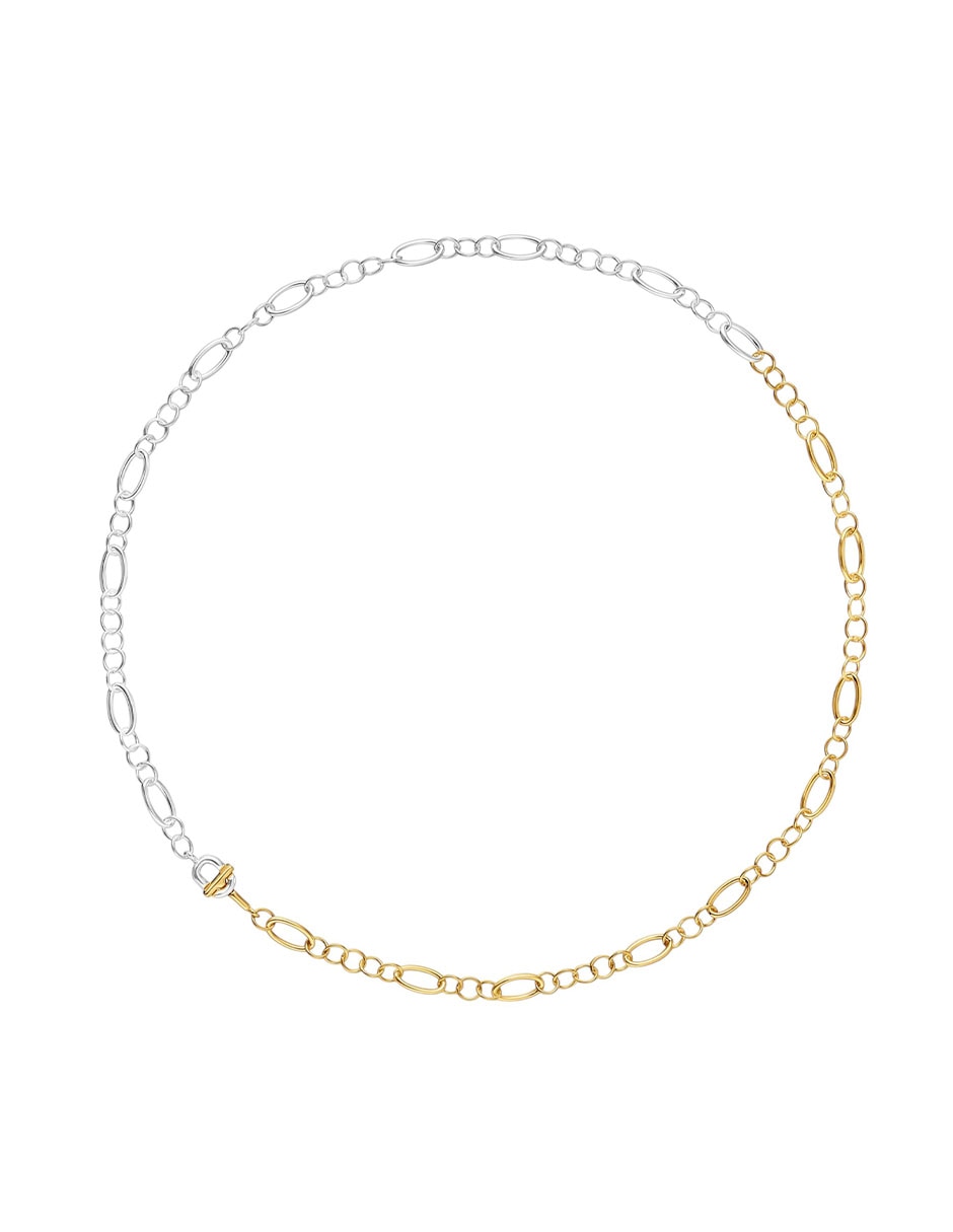 Collar de eslabones Manifesto de plata con acabado baño de oro P 925