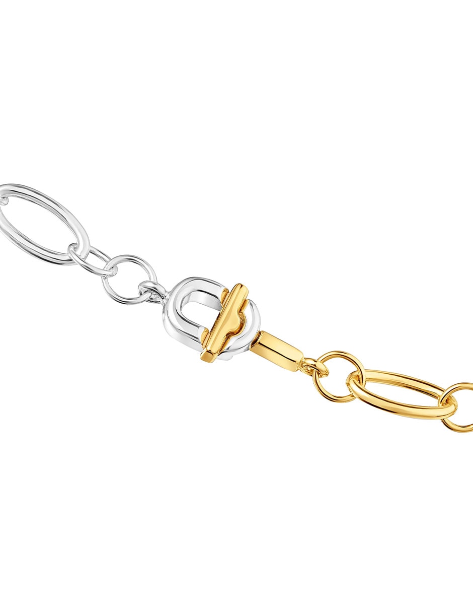 Collar de eslabones Manifesto de plata con acabado baño de oro P 925 2