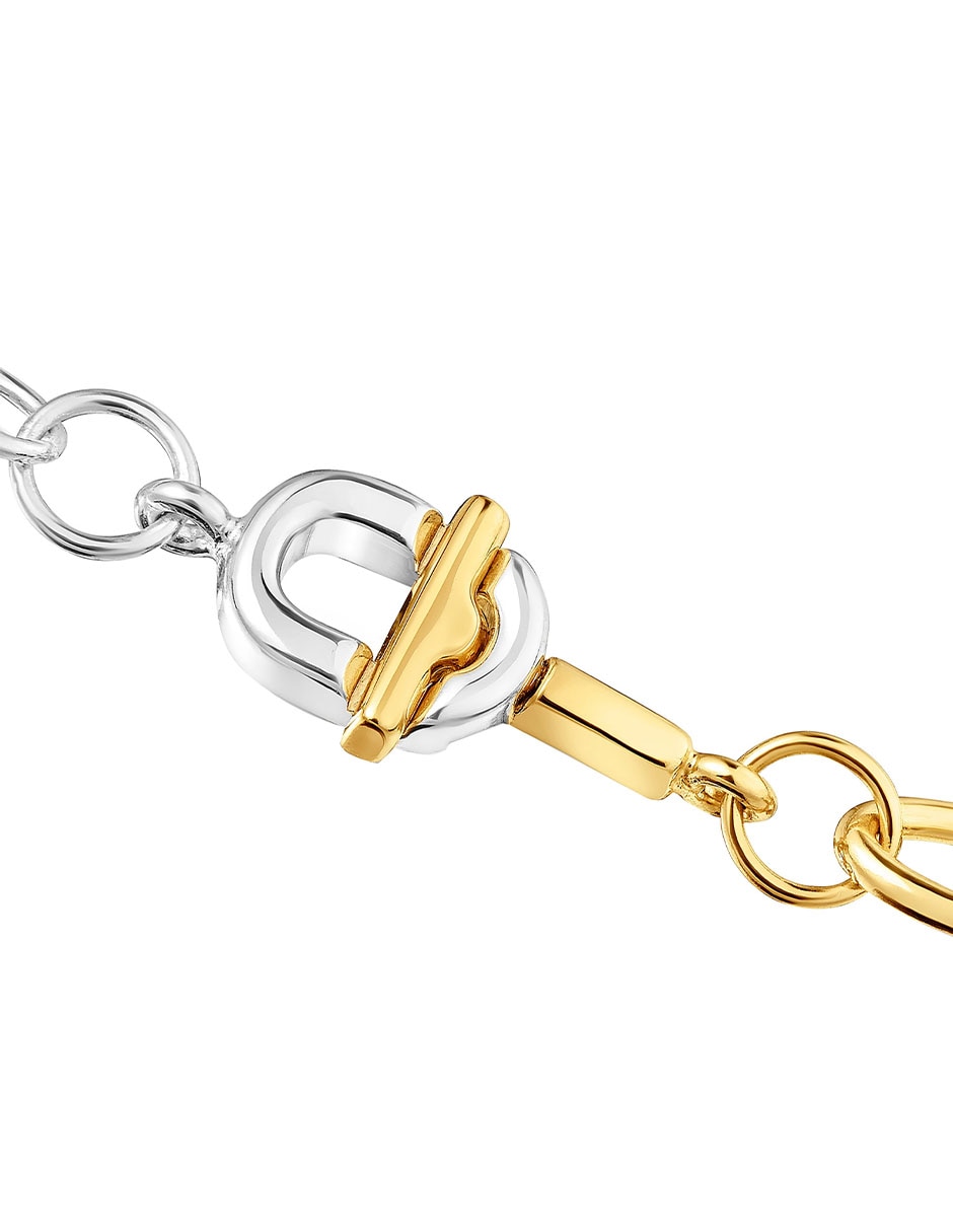 Collar de eslabones Manifesto de plata con acabado baño de oro P 925 3