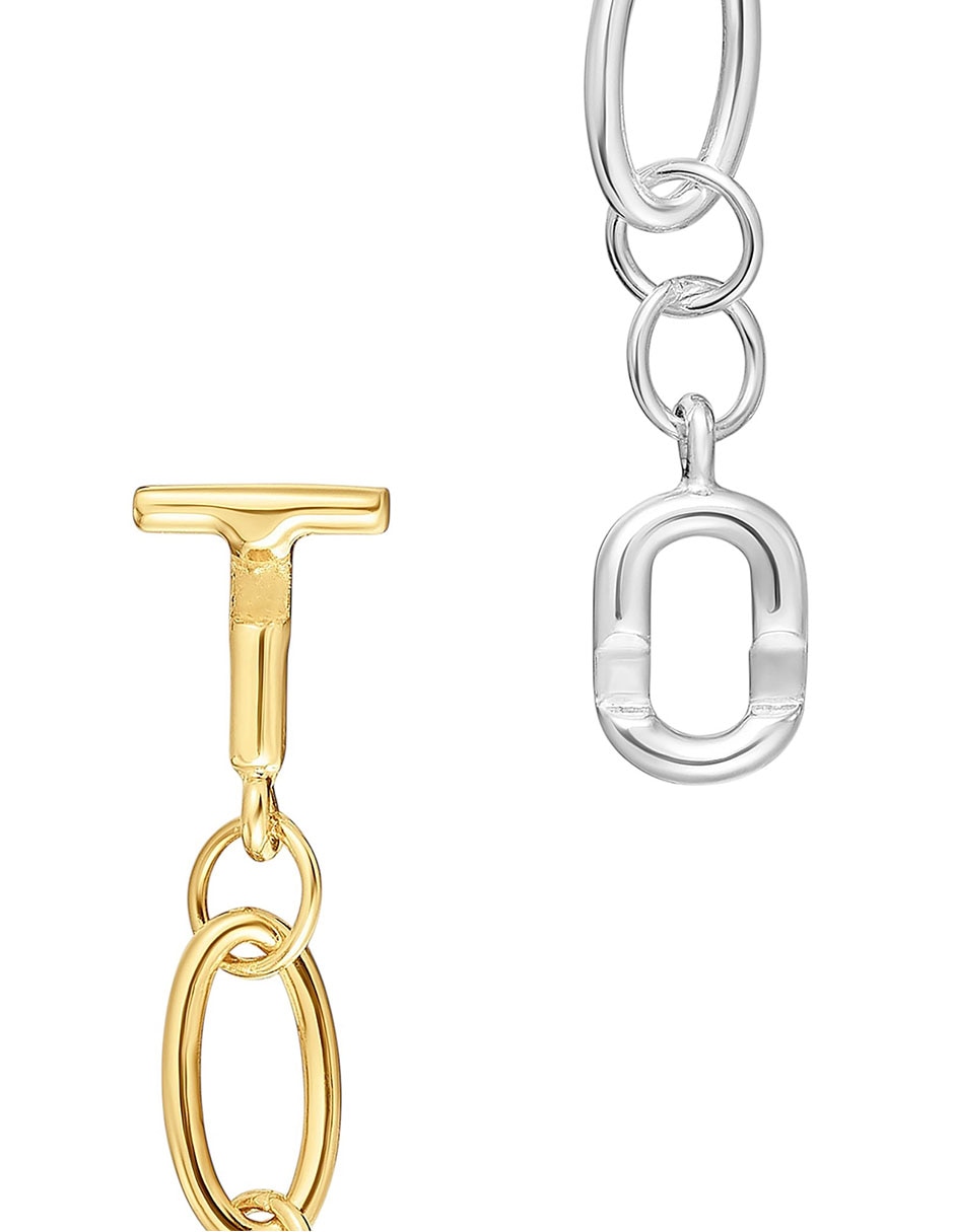 Collar de eslabones Manifesto de plata con acabado baño de oro P 925 4