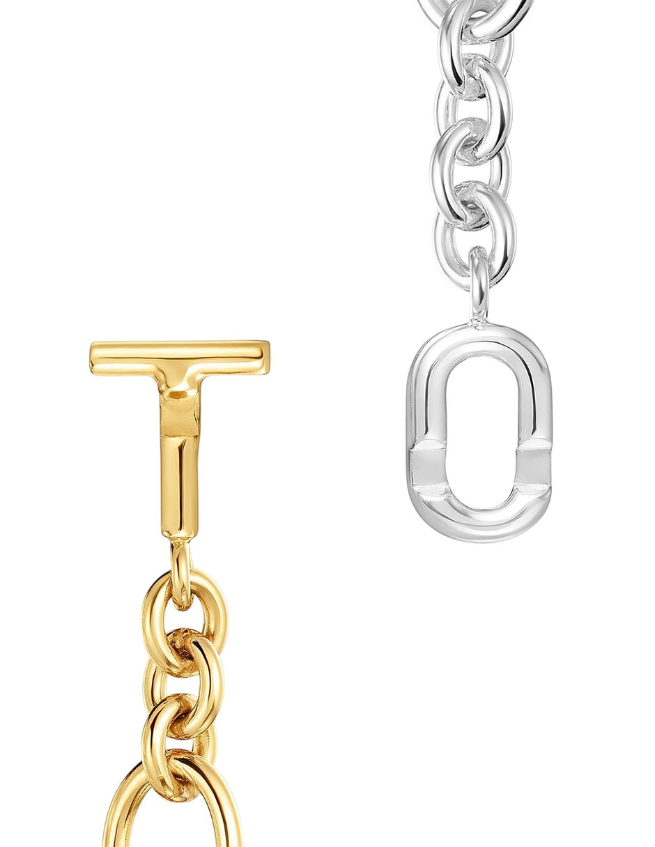 Collar de eslabones Manifesto de plata con acabado baño de oro P 925 4