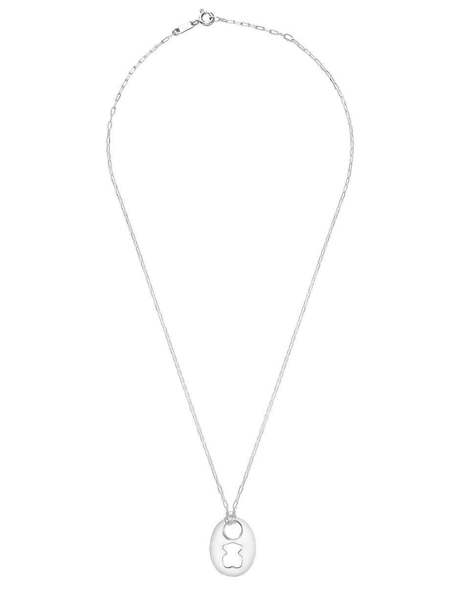 Collar de ovalado Calabrote Oso de plata P 925 2