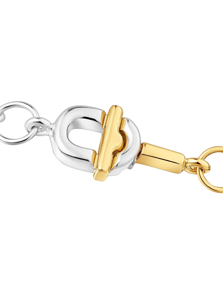 Pulsera de plata P 925 Manifesto acabado baño de oro 2