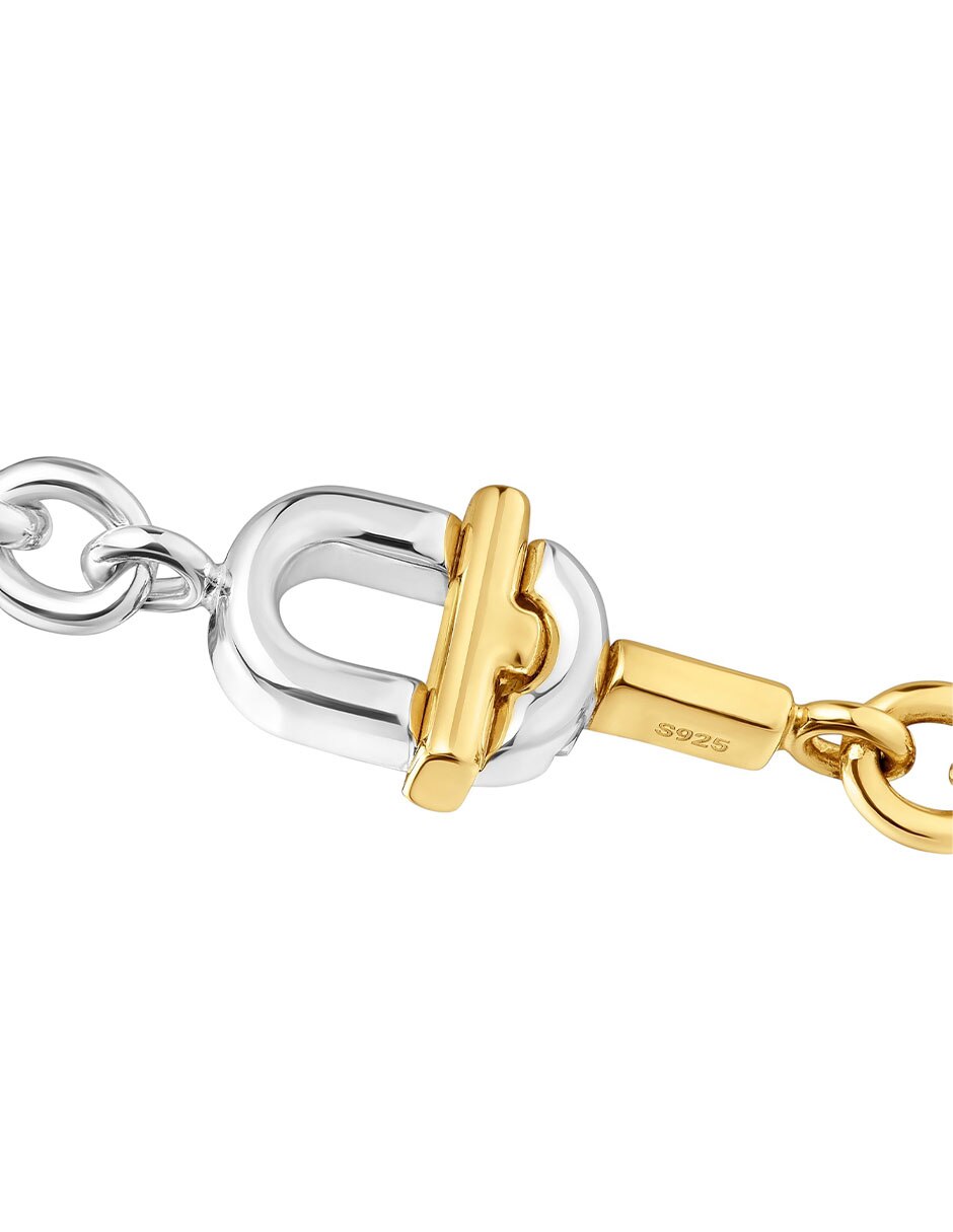 Pulsera de plata P 925 Manifesto acabado baño de oro 2
