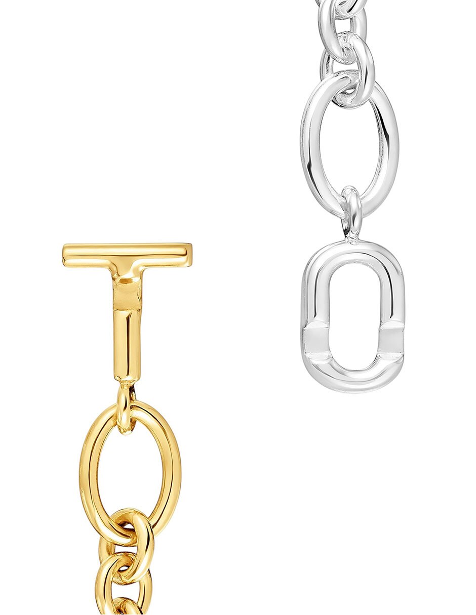 Pulsera de plata P 925 Manifesto acabado baño de oro 3