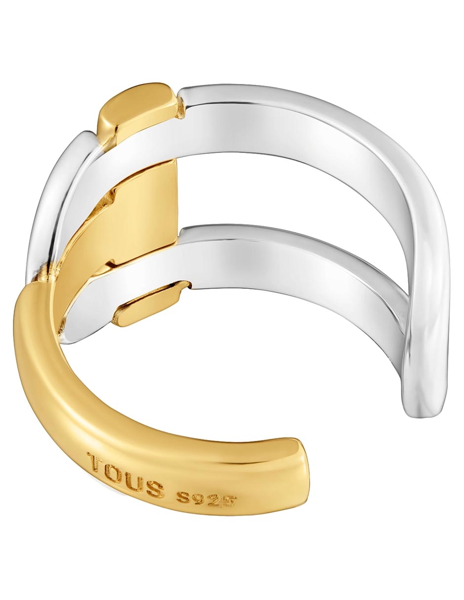 Anillo Manifesto de plata P 925 con acabado baño de oro