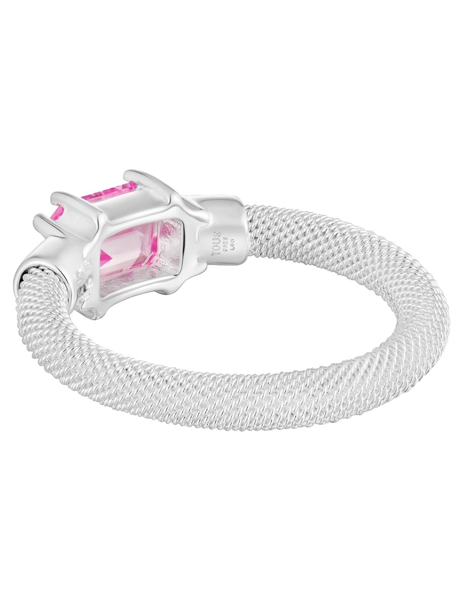 Anillo circular Mesh Lgg P 925 de plata zafiro brillante 4