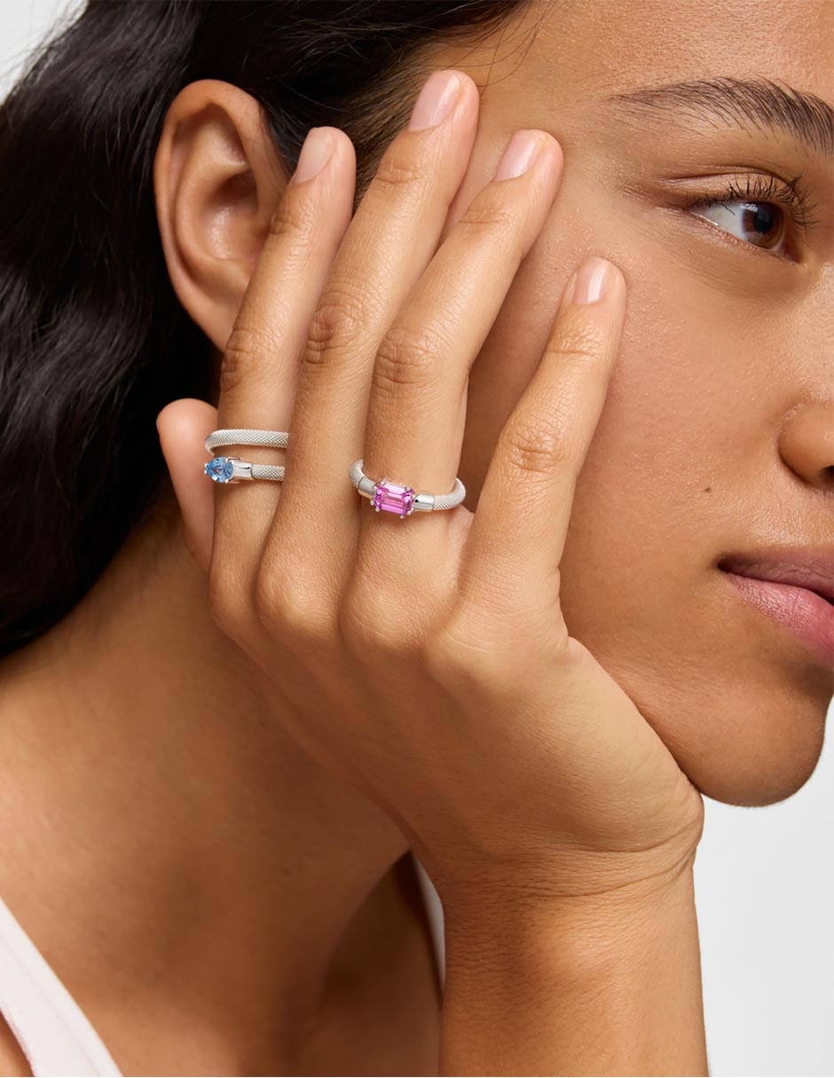 Anillo circular Mesh Lgg P 925 de plata zafiro brillante 2