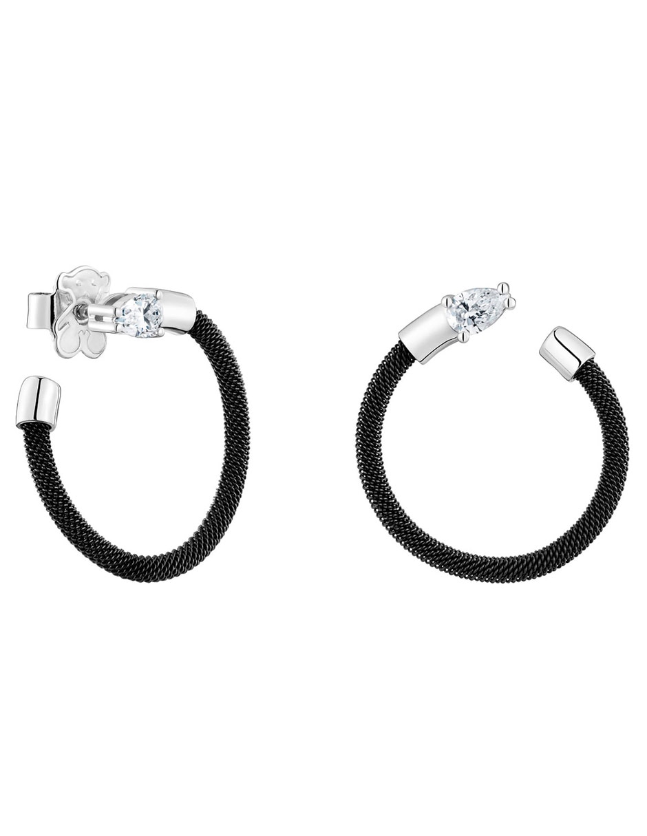 Aretes de aro ciruculares con acabado texturizado