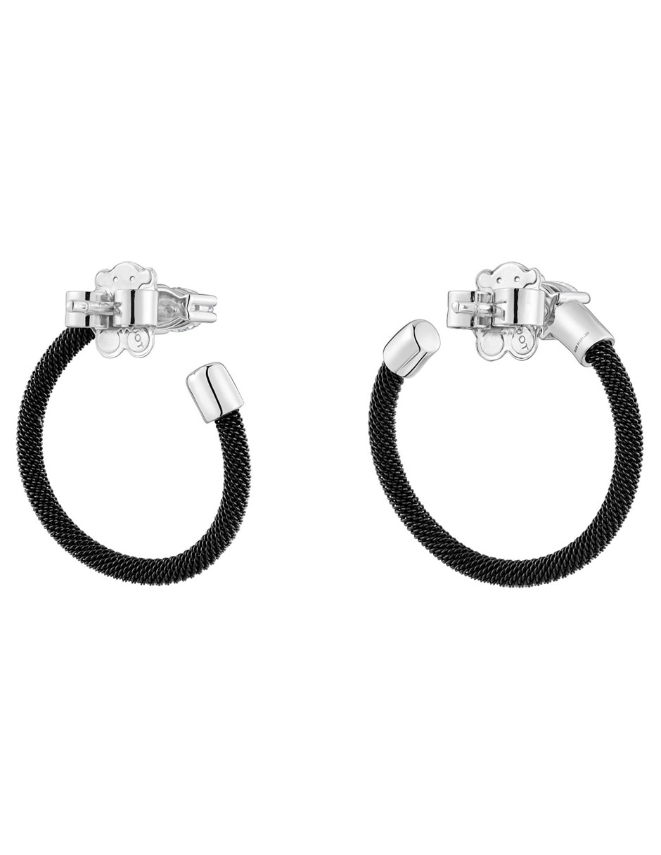 Aretes de aro ciruculares con acabado texturizado 5