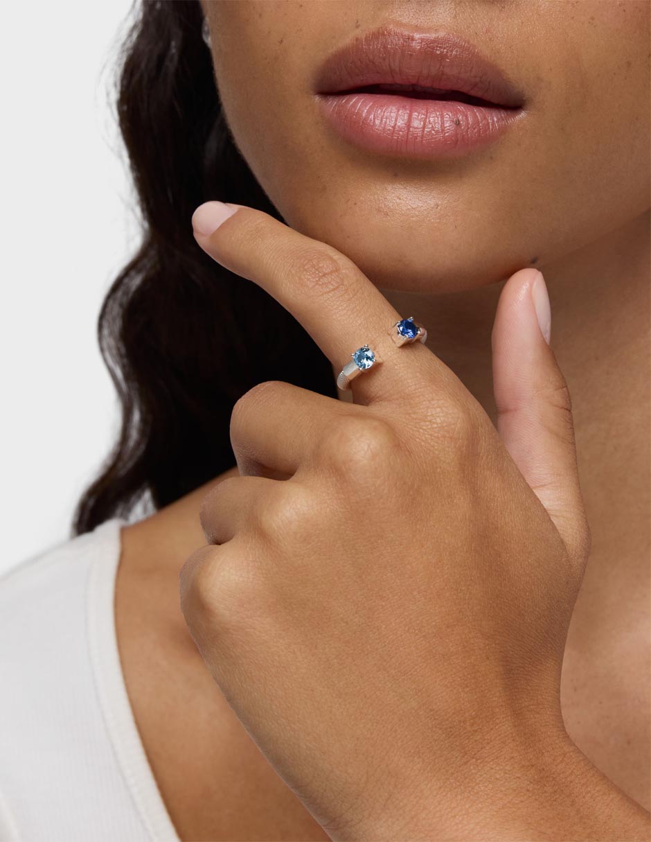 Anillo circular Mesh Lgg P 925 de plata espinela brillante 2