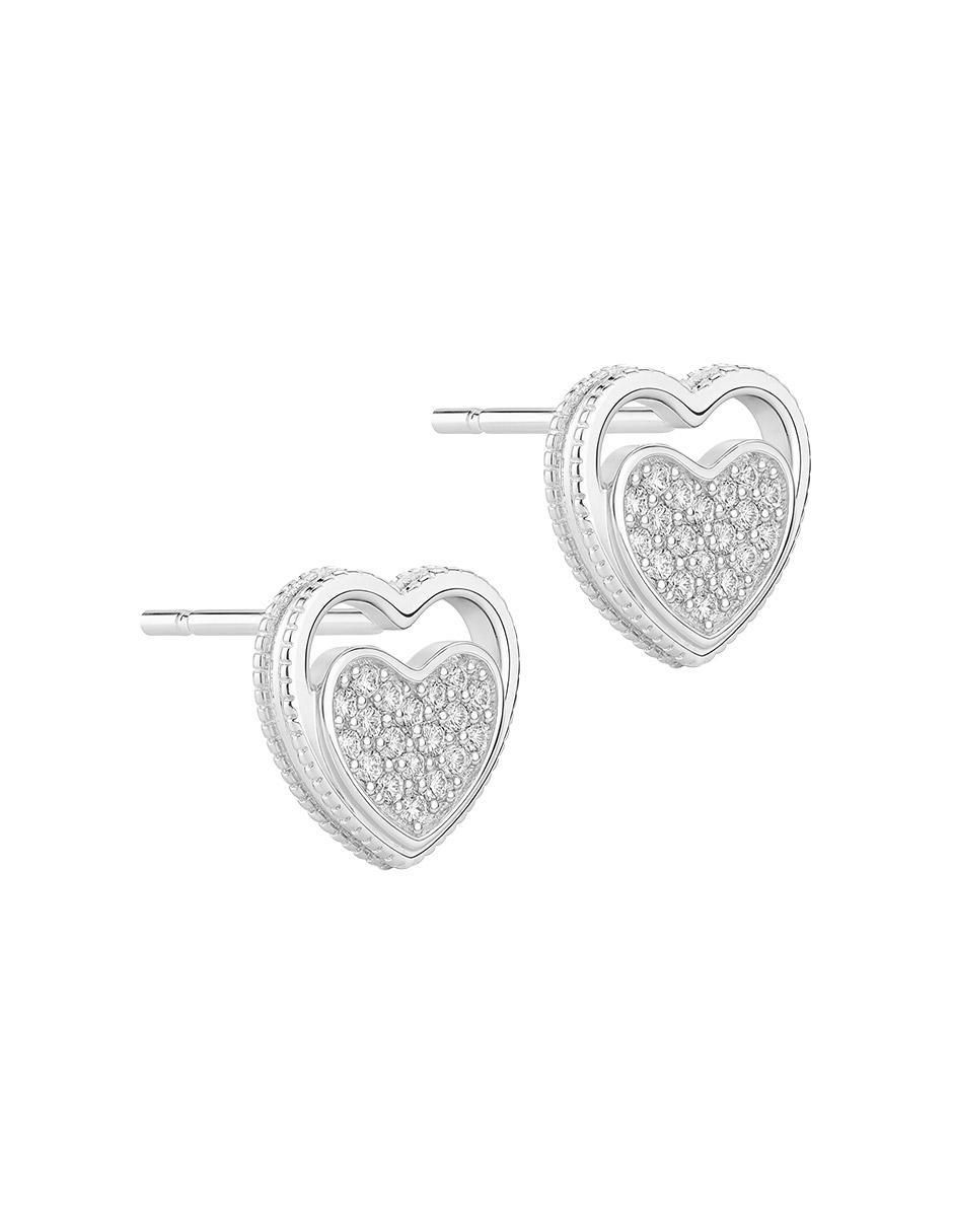 Broqueles de corazón de plata P 925 con acabado plateado 2