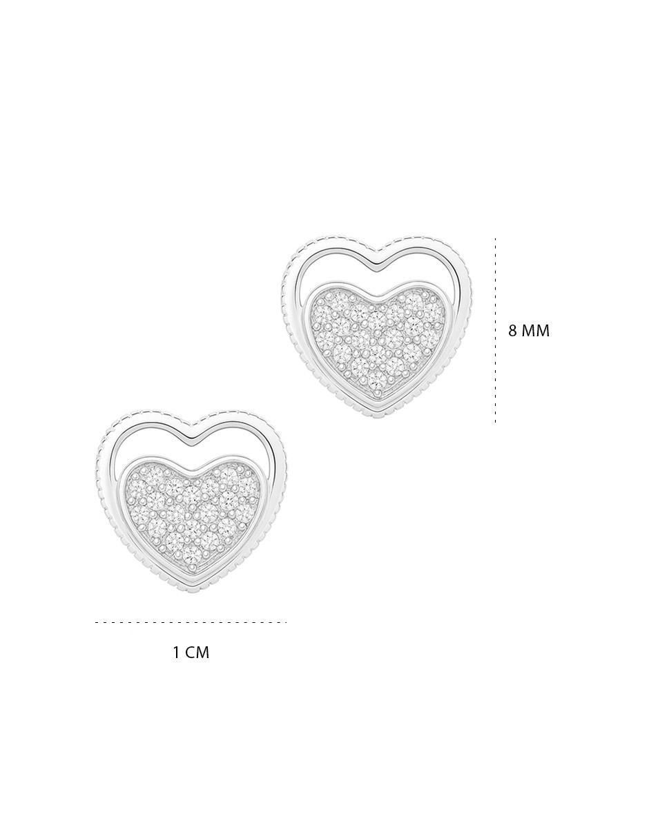 Broqueles de corazón de plata P 925 con acabado plateado 6