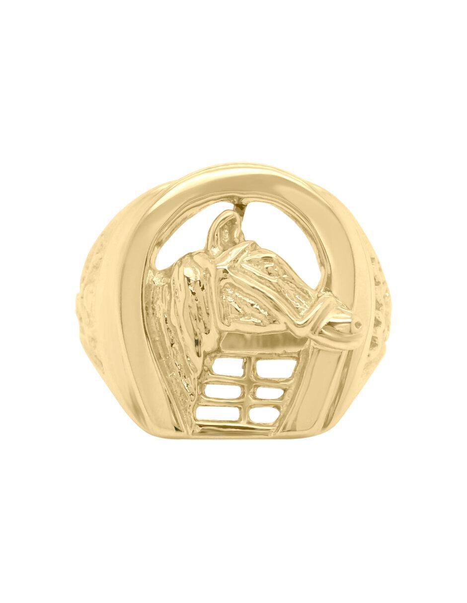Anillo de caballo Barak 14 k de oro brillante Anillo de caballo Barak 14 k de oro brillante