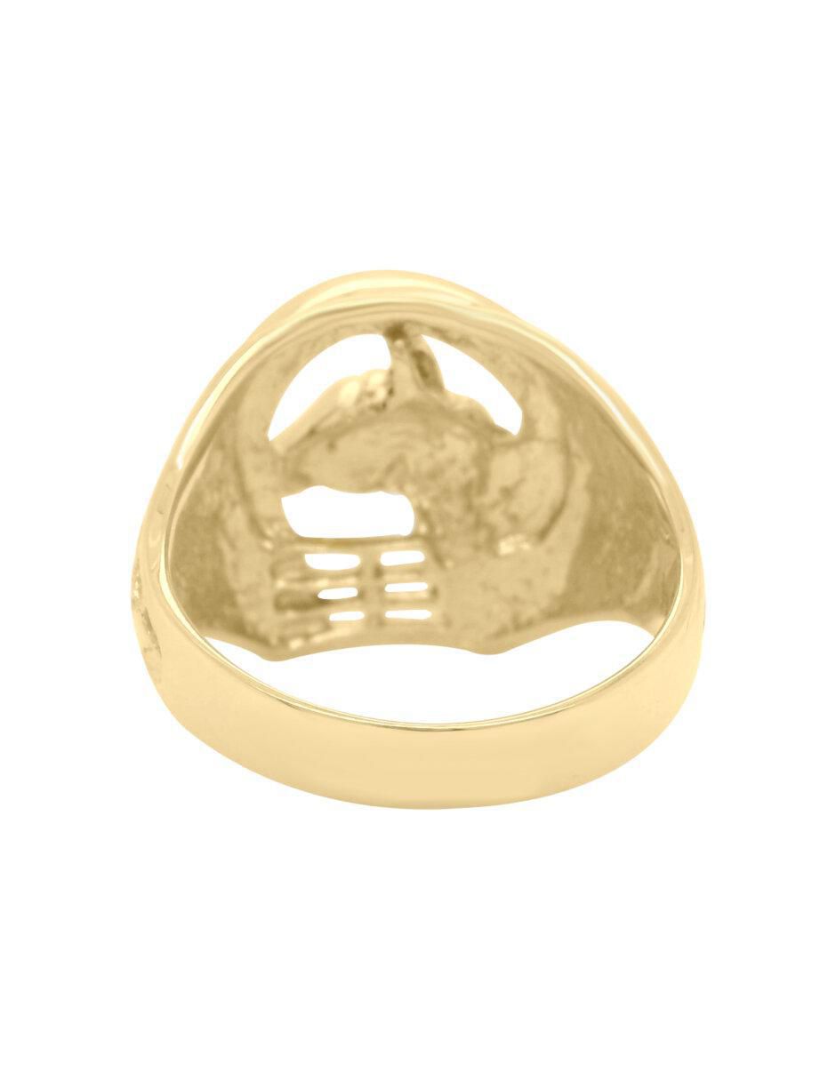 Anillo de caballo Barak 14 k de oro brillante