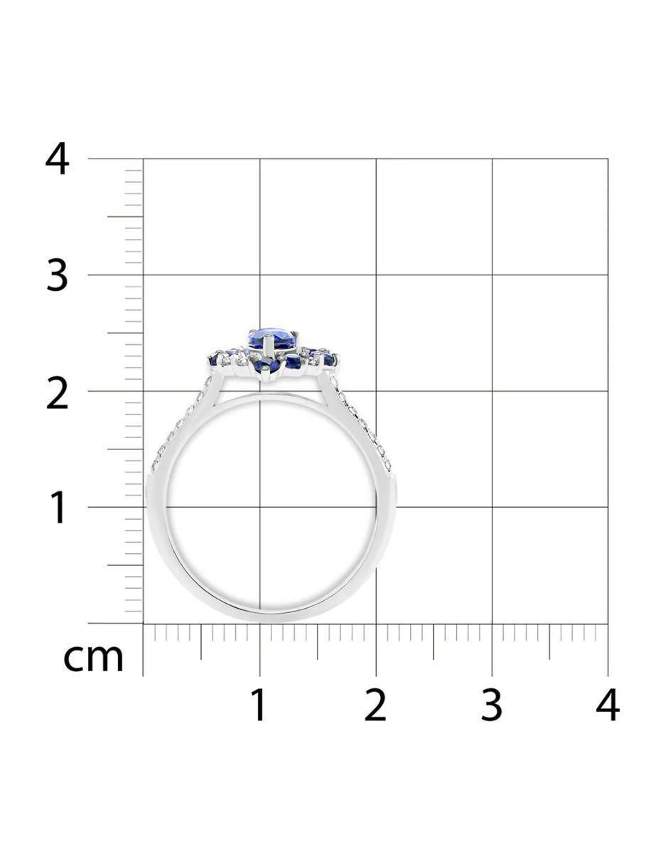 Anillo de diamante 14 k de oro blanco diamante brillante 5