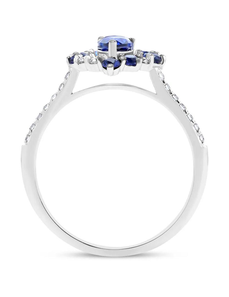 Anillo de diamante 14 k de oro blanco diamante brillante
