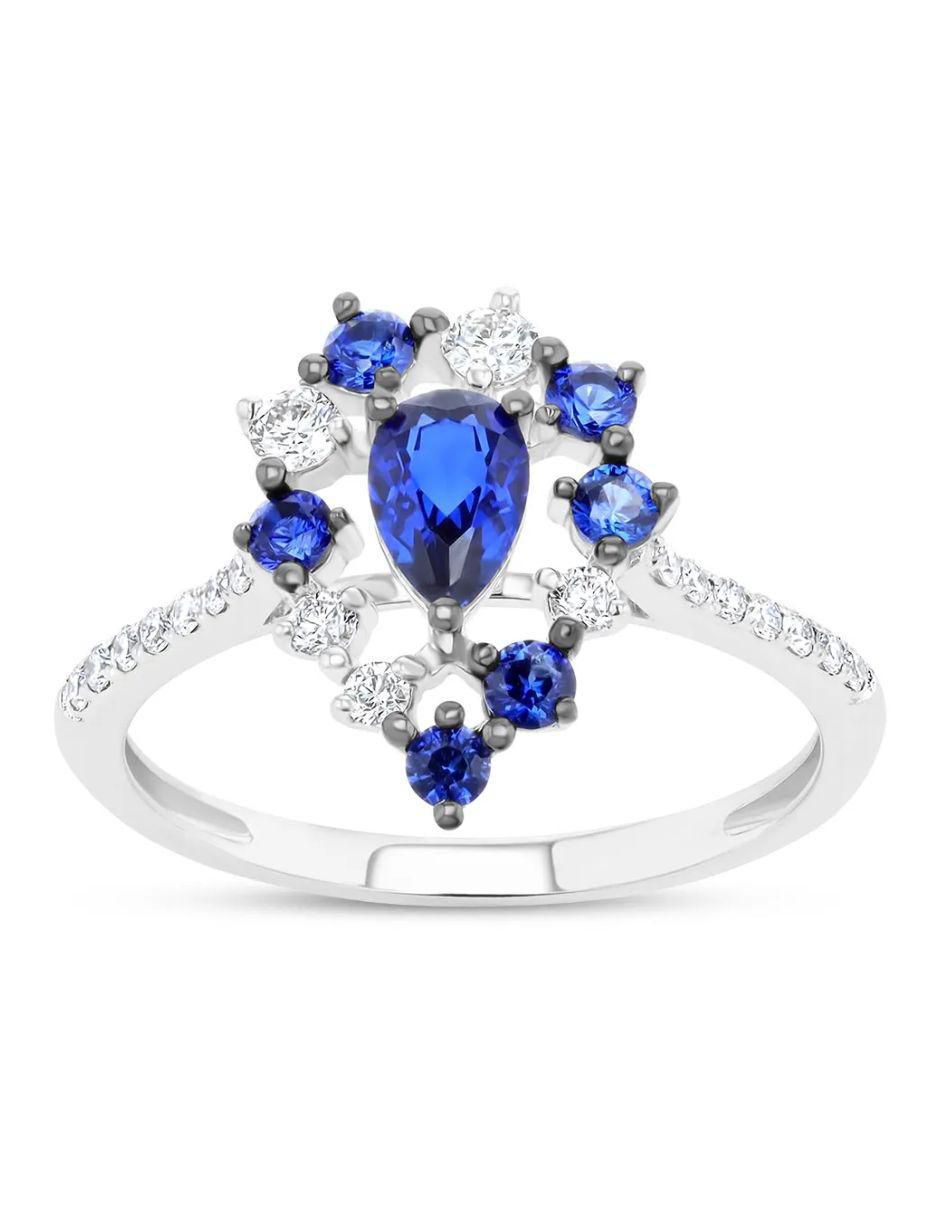 Anillo de diamante 14 k de oro blanco diamante brillante