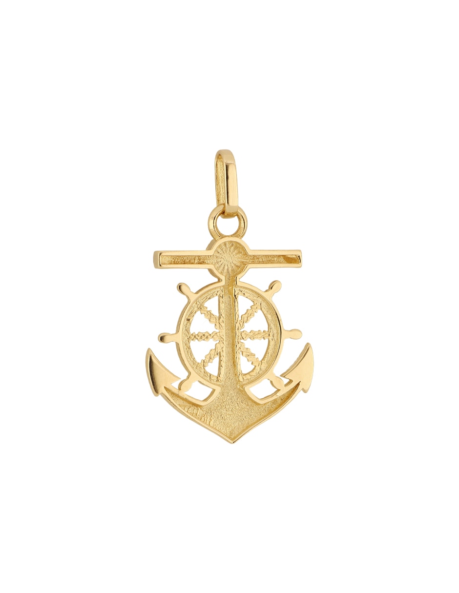Dije de ancla Dinasti de oro amarillo 14 K