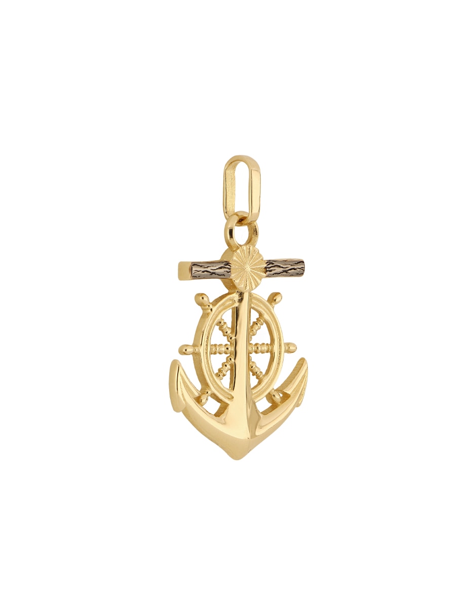 Dije de ancla Dinasti de oro amarillo 14 K