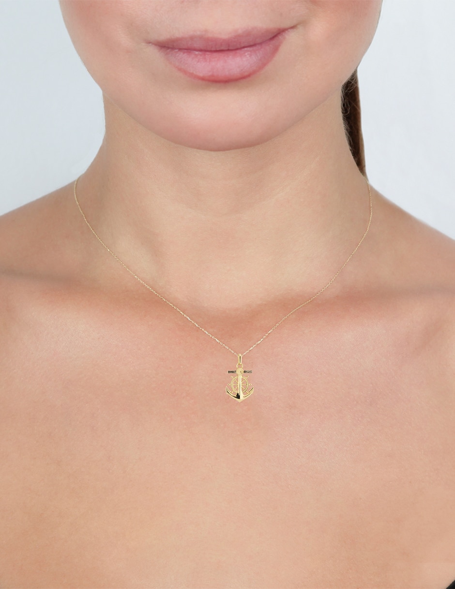 Dije de ancla de oro amarillo 14 K
