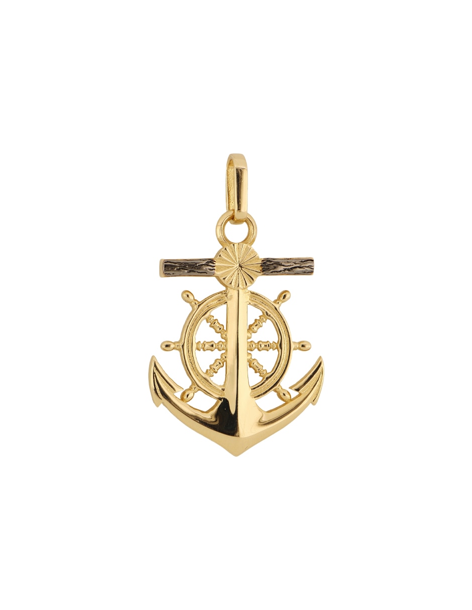 Dije de ancla Dinasti de oro amarillo 14 K