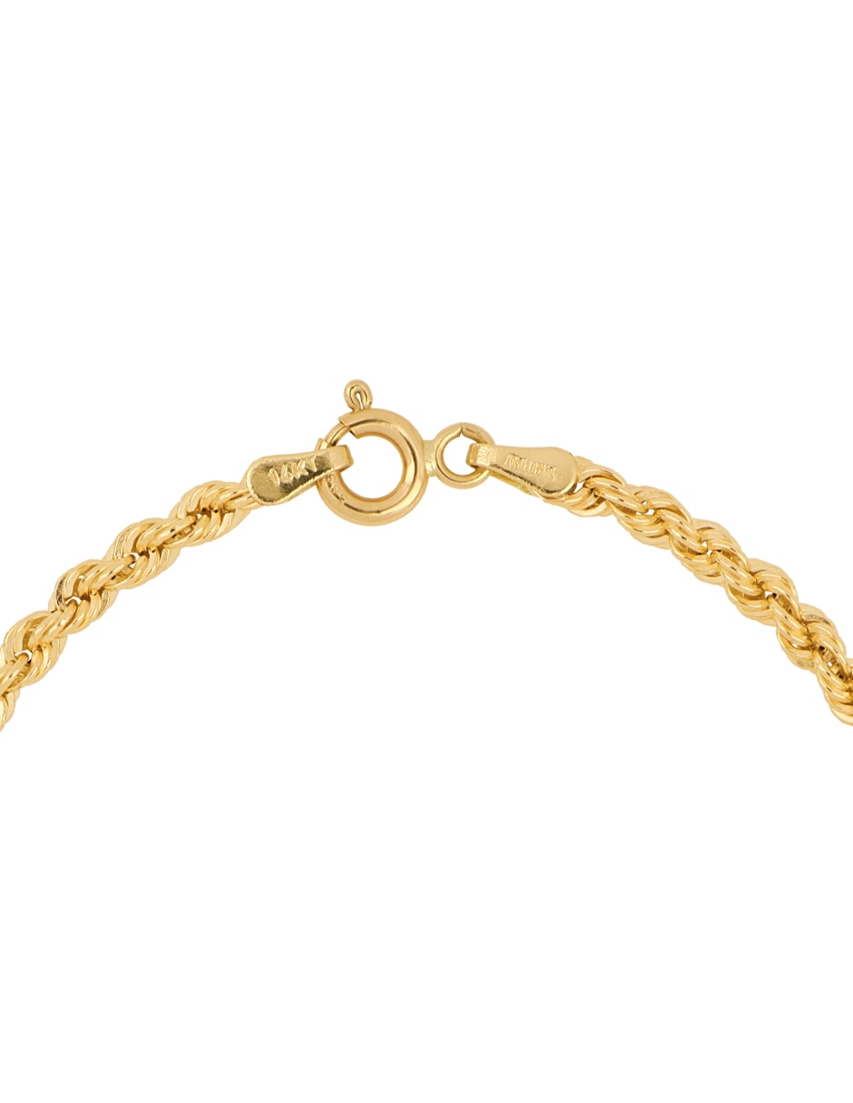 Pulsera de oro 14 K acabado brillante 3