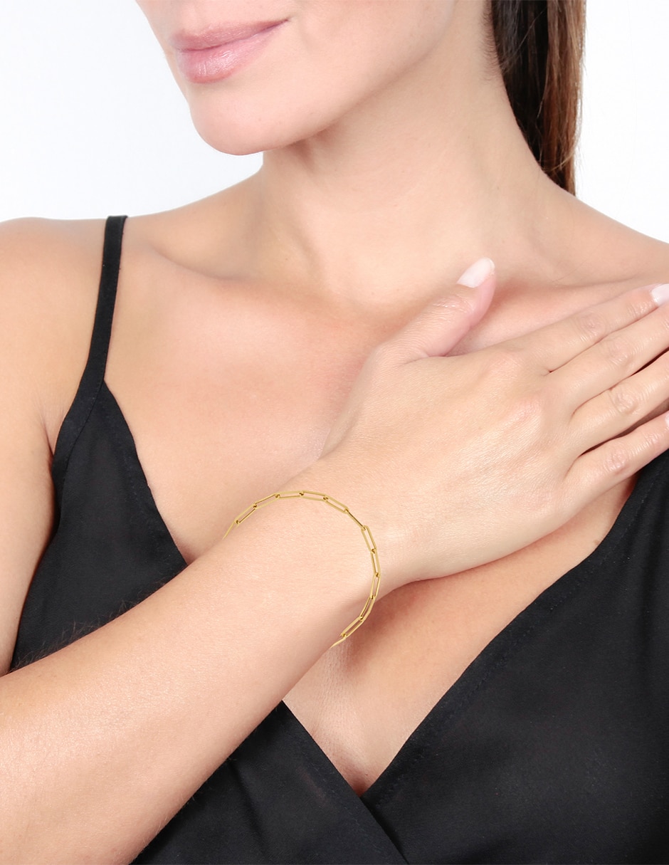 Pulsera de oro amarillo 14 k con acabado pulido