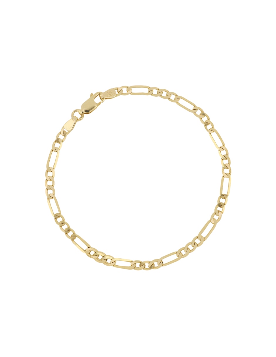 Pulsera de oro amarillo 14 k con acabado diamantado 1