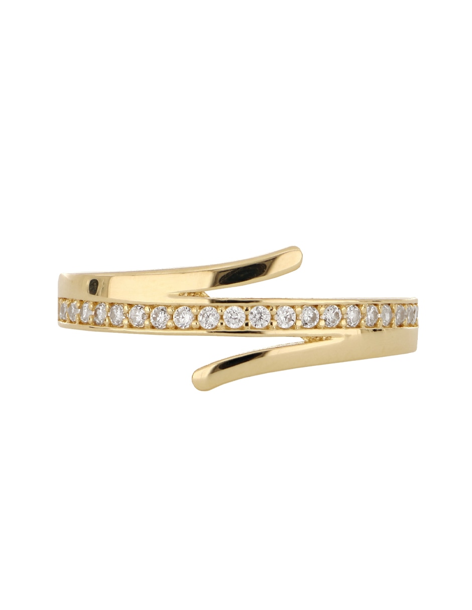 Anillo Dinasti 14 k de oro amarillo zirconia pulido