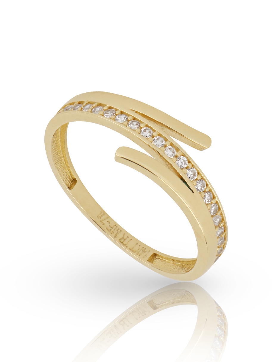 Anillo Dinasti 14 k de oro amarillo zirconia pulido