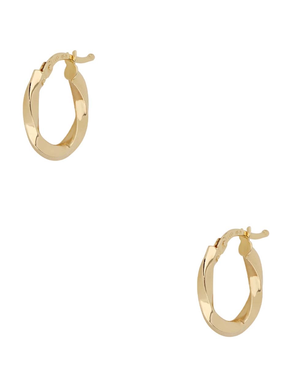 Arracadas Dinasti de oro amarillo 14 K con acabado pulido