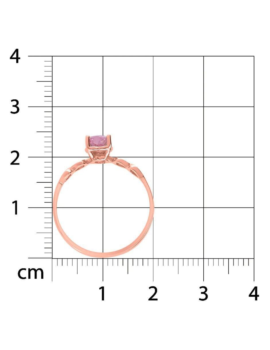 Anillo de corazón 14 k de oro rosa zirconia brillante 5
